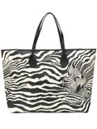 Just Cavalli Large Zebra Print Tote - Black