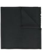 Armani Collezioni Frayed Edge Scarf, Men's, Black, Wool