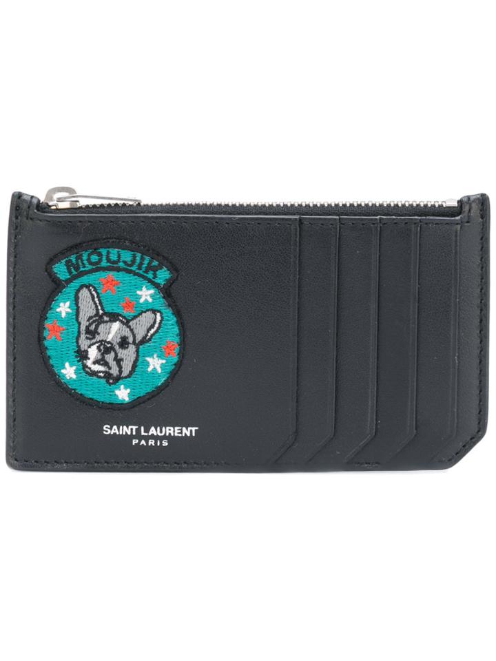 Saint Laurent Fragments Moujik Patch Zip Pouch - Black