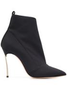 Casadei Contrast Stiletto Heel Boots - Black
