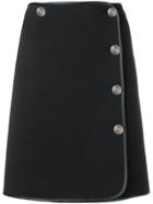 Fay Buttoned A-line Skirt - Black