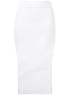Cushnie Eliza Sheer Panel Skirt - White