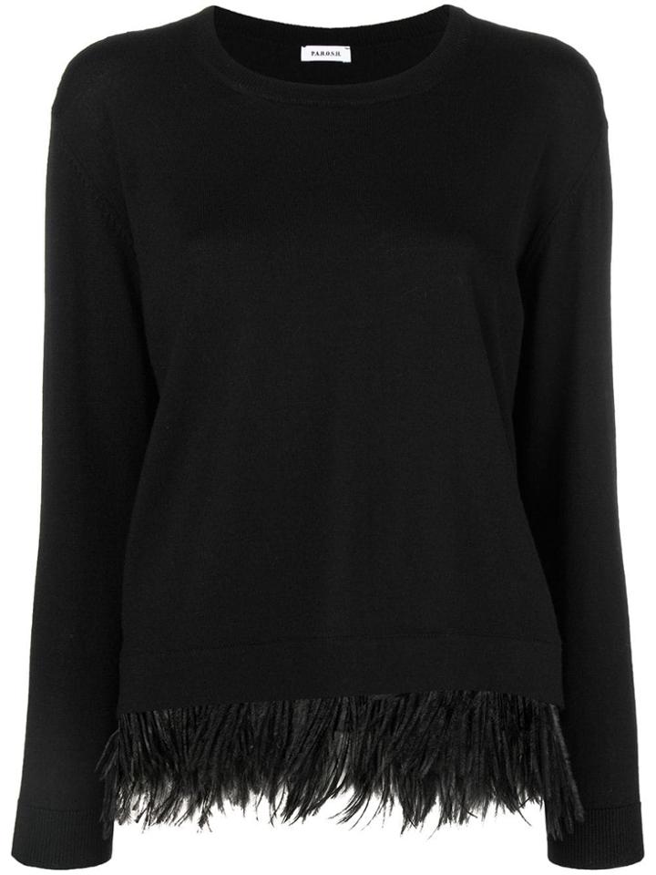P.a.r.o.s.h. Feather Trim Jumper - Black