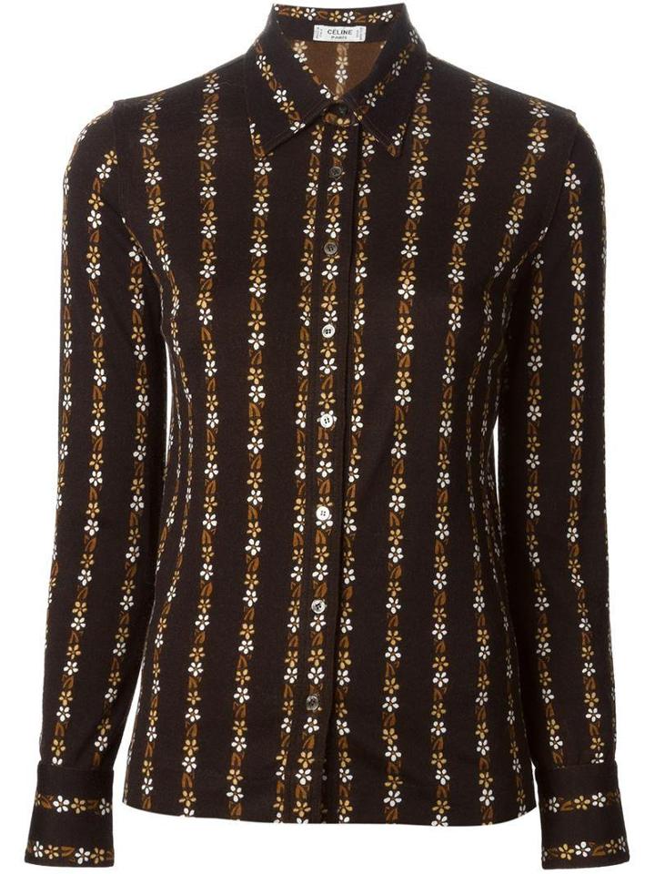 Celine Vintage Floral Print Shirt