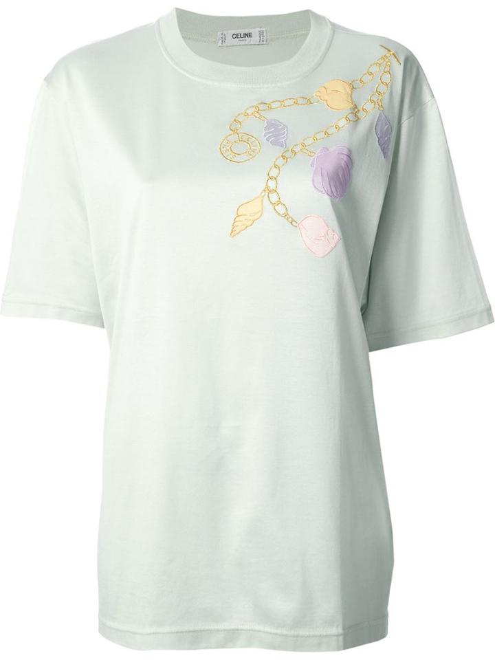 Céline Vintage Embroidered Chain T-shirt