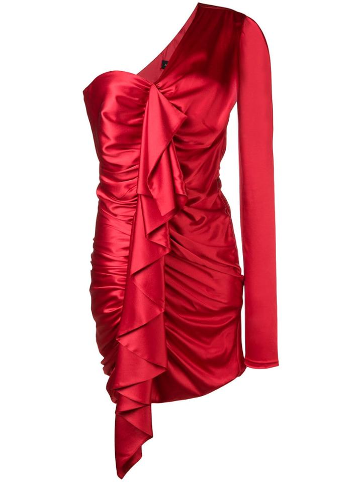 Alexandre Vauthier Draped One Shoulder Dress - Red