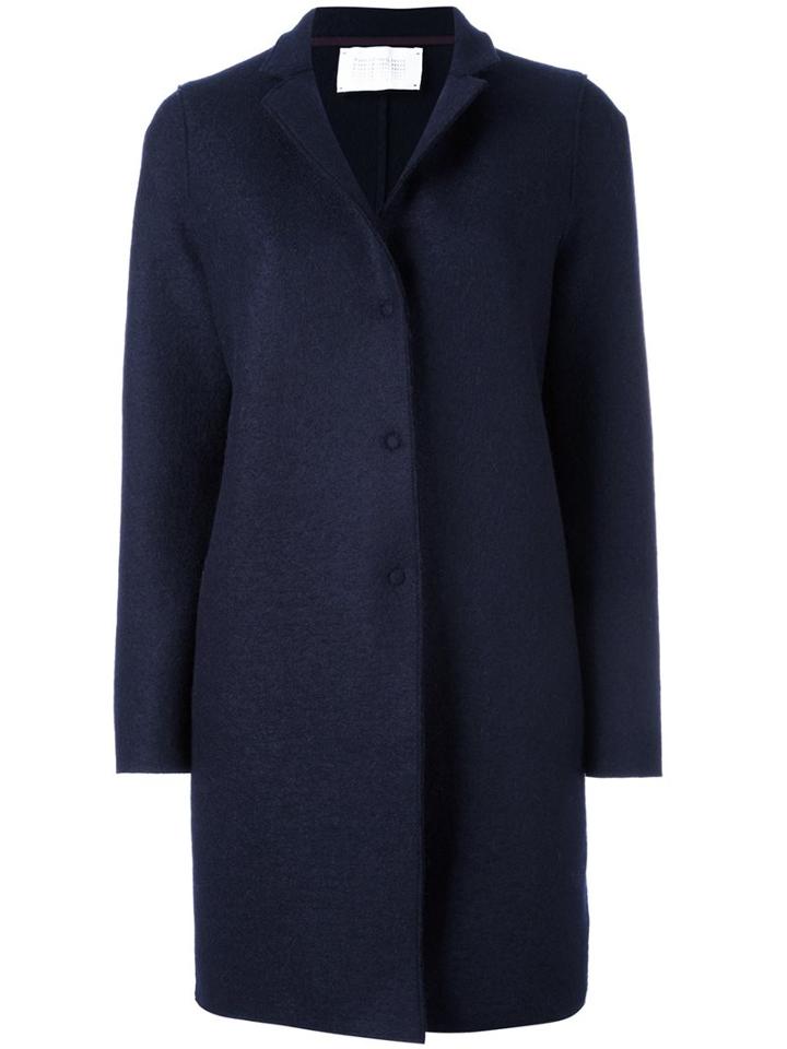 Harris Wharf London Single Breasted Coat, Women's, Size: 44, Blue, Virgin Wool