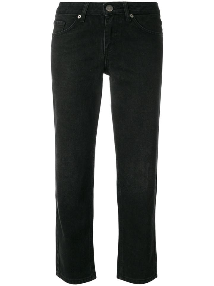 Just Female Cropped Flared Jeans - Black