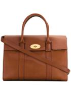 Mulberry Fold-over Closure Tote, Women's, Brown, Leather