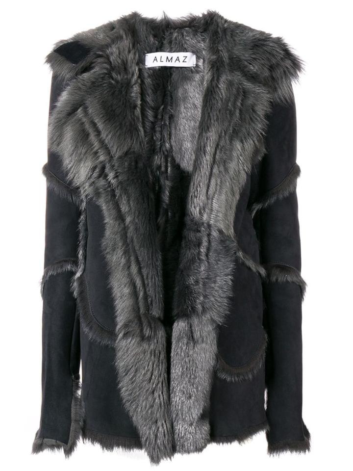 Almaz Midi Shearling Coat - Grey
