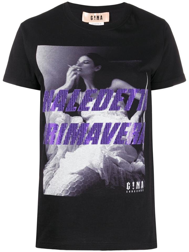 Gina Photographic-print T-shirt - Black