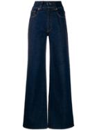 Victoria Victoria Beckham High Rise Wide Leg Jeans - Blue