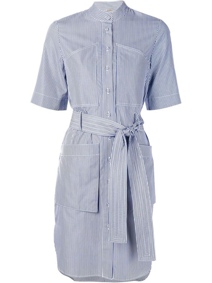 Adam Lippes Belted Shirt Dress, Women's, Size: 2, Blue, Cotton