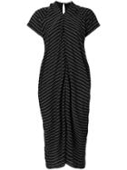 T By Alexander Wang Striped Gathered Front Dress - Black