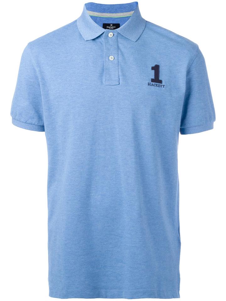 Hackett Logo Embroidery Polo Shirt, Men's, Size: Large, Blue, Cotton/spandex/elastane