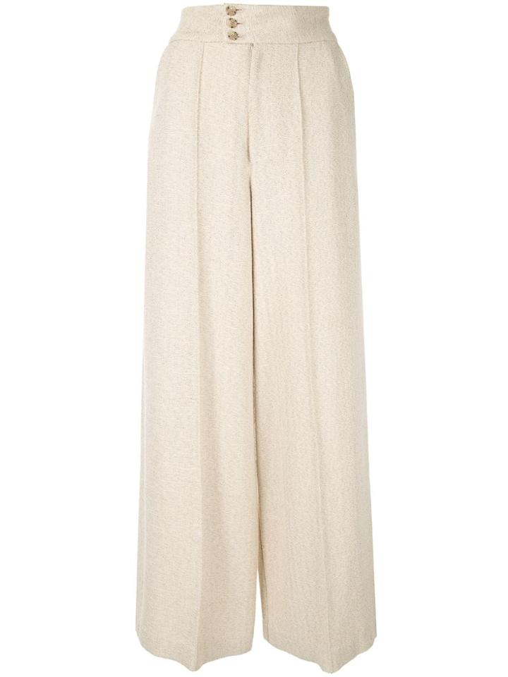 Muller Of Yoshiokubo High Waisted Tuck Trousers - Brown