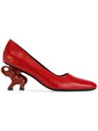 Dorateymur Elephant Heel Pumps - Red
