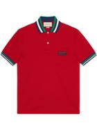 Gucci Polo With Gucci Patch - Red