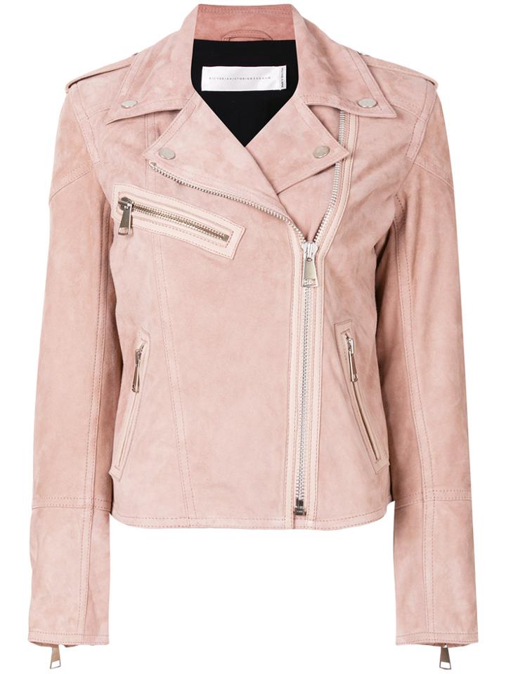 Victoria Beckham Biker Jacket - Pink & Purple
