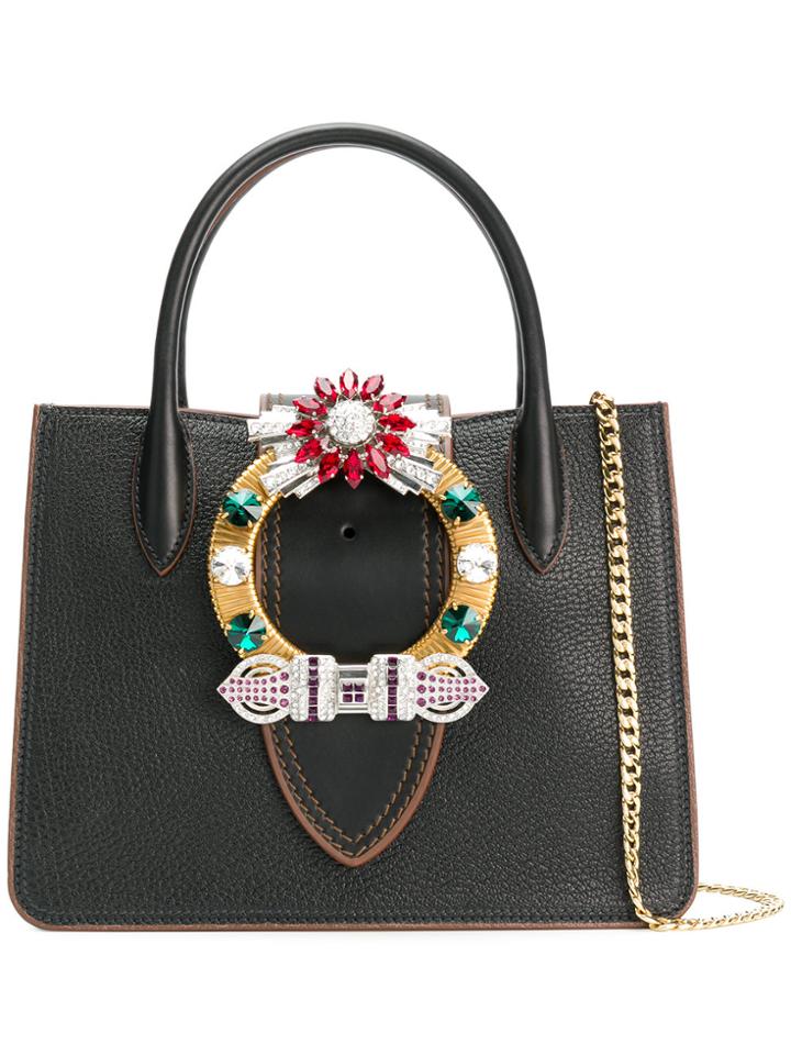 Miu Miu Crystal Embellished Tote - Black