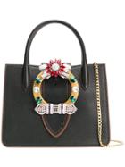 Miu Miu Crystal Embellished Tote - Black