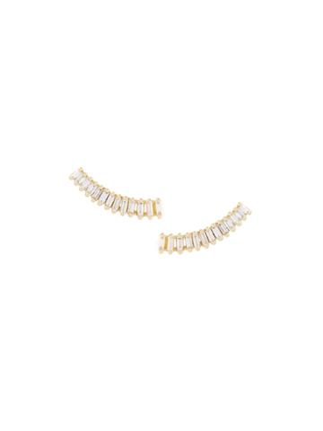 Sarah Noor 'baby Baguette' Diamond Earrings - Metallic