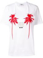 Msgm Palms Print T-shirt - White