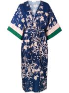 Borgo De Nor - Kimono Belted Dress - Women - Polyester - 6, Blue, Polyester