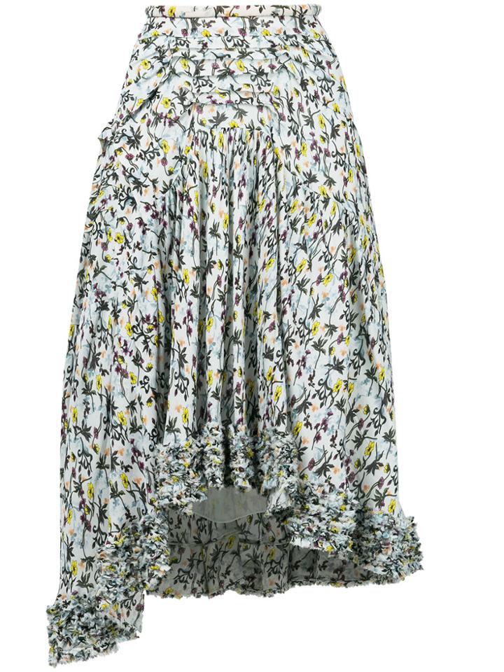 Chloé Asymmetric Floral-print Skirt - Blue