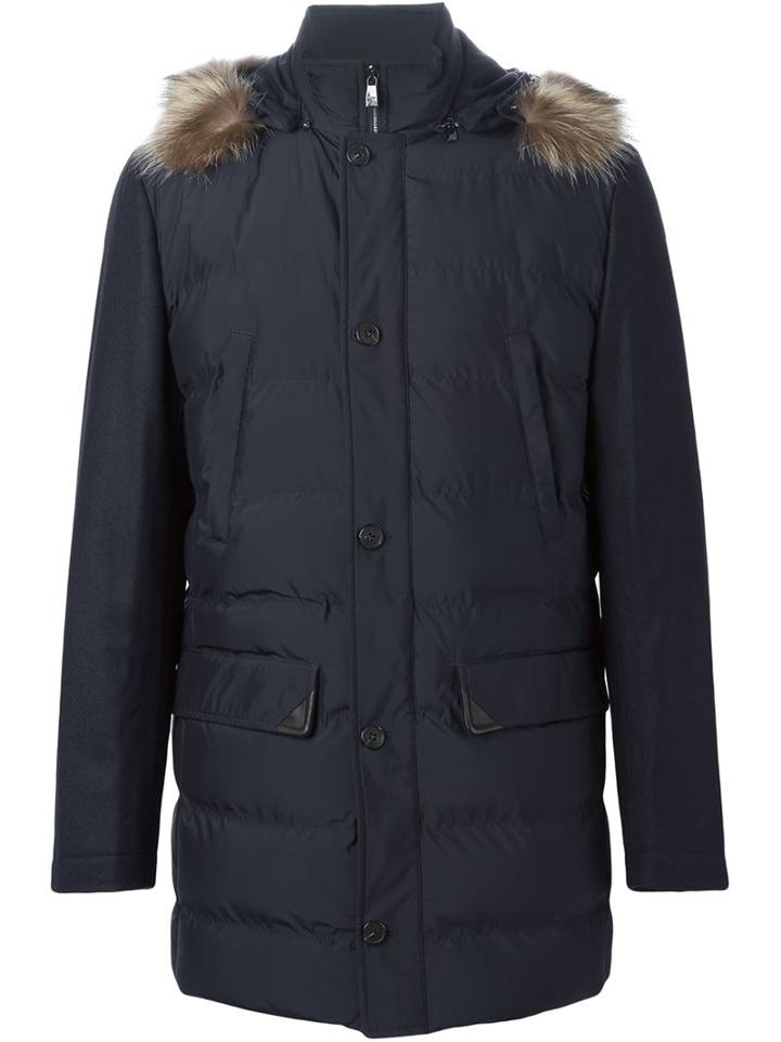 Corneliani Fur Trimmed Parka Coat