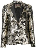 Roberto Cavalli - Embroidered Blazer - Women - Cotton/acrylic/polyester/wool - 40, Grey, Cotton/acrylic/polyester/wool