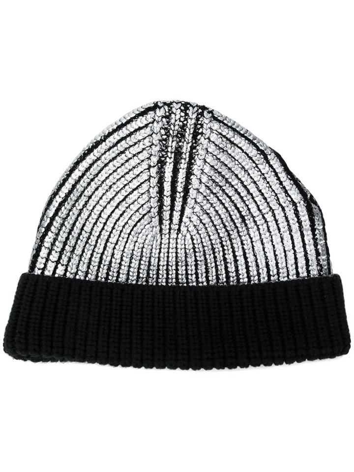 Paco Rabanne Two-tone Metallic Beanie