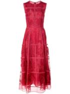 Adam Lippes Sheer Panel Dress - Red