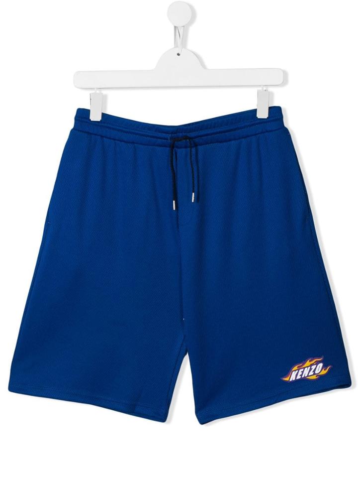 Kenzo Kids Flame Logo Shorts - Blue
