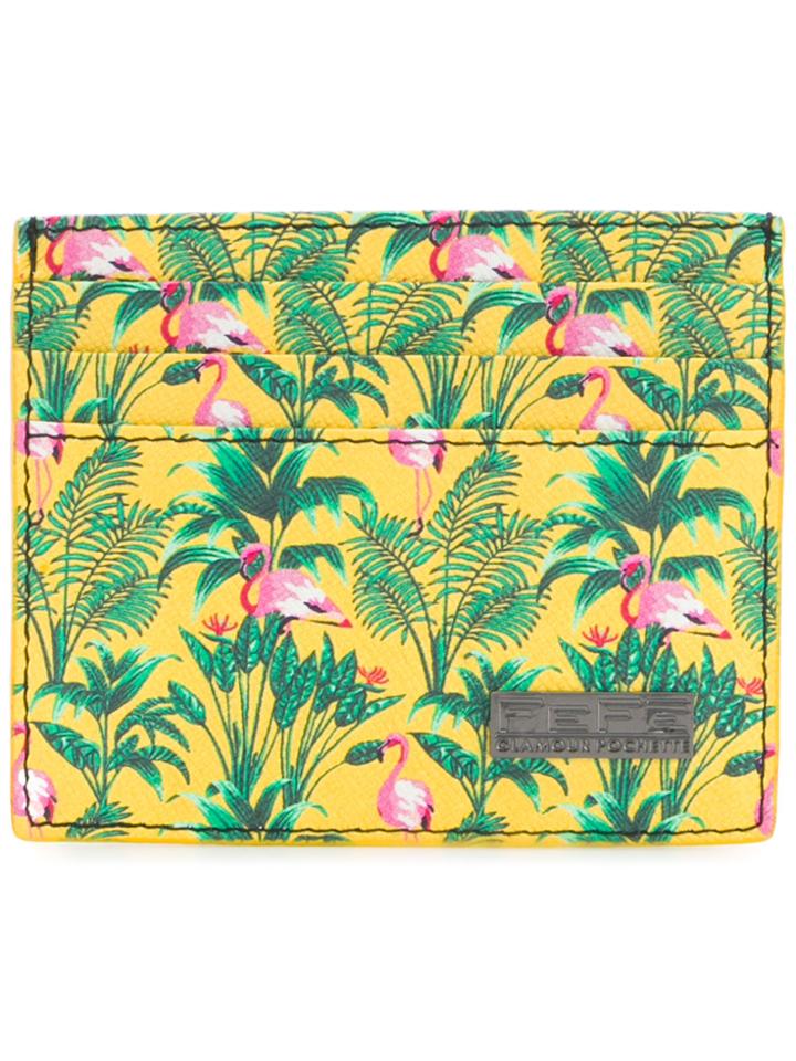 Fefè Flamingo Printed Cardholder - Yellow & Orange