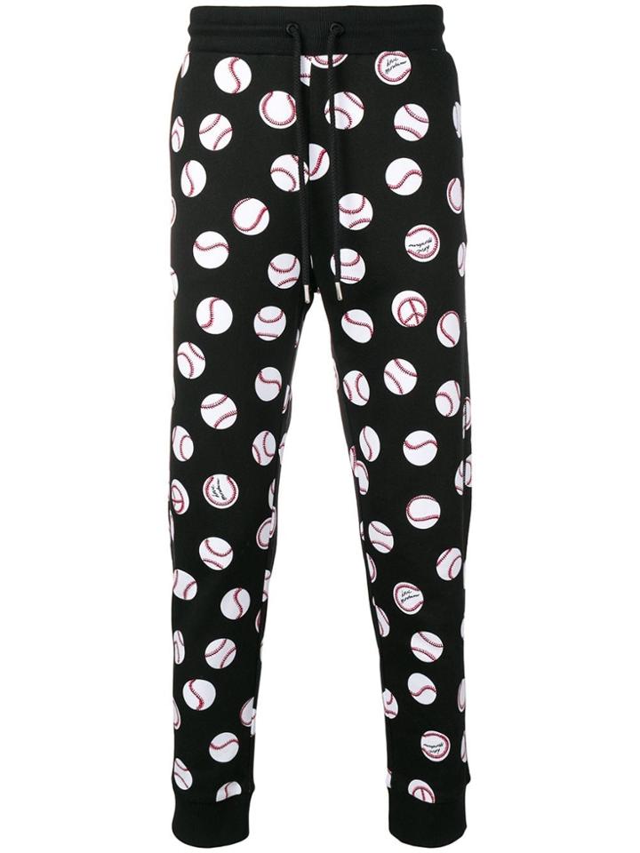 Love Moschino Baseball Ball Print Track Pants - Black