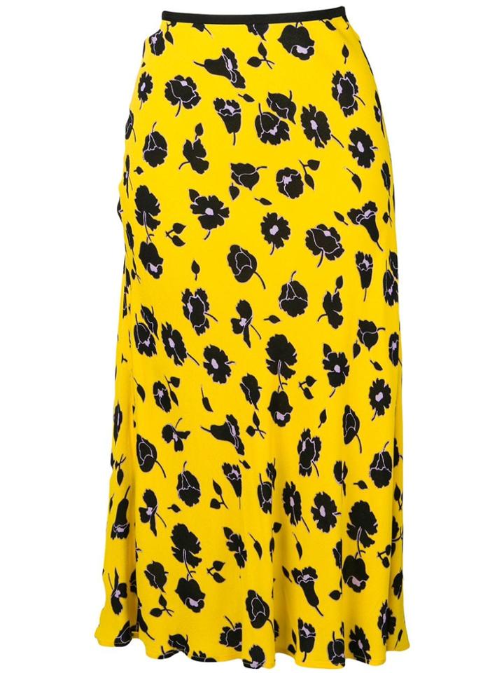 Dvf Diane Von Furstenberg Mae Floral Print Skirt - Yellow