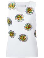 Victoria Victoria Beckham Sequin-embellished Tank Top, Women's, Size: 4, White, Silk/polyester/plastic