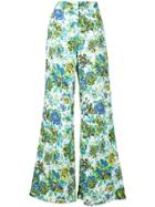 Msgm Floral Print Wide-leg Trousers - Multicolour