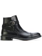 Salvatore Ferragamo Buckle Strap Boots - Black