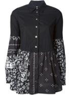 Mm6 Maison Margiela Floral Print Shirt, Women's, Size: 40, Black, Cotton