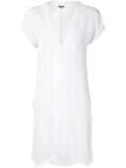 Ann Demeulemeester Sheer V-neck Dress, Women's, Size: 34, White, Silk