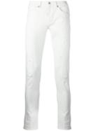 Dondup Shredded Trim Trousers, Men's, Size: 30, White, Cotton/spandex/elastane