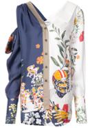 Monse Floral Asymmetric Shirt - Multicolour