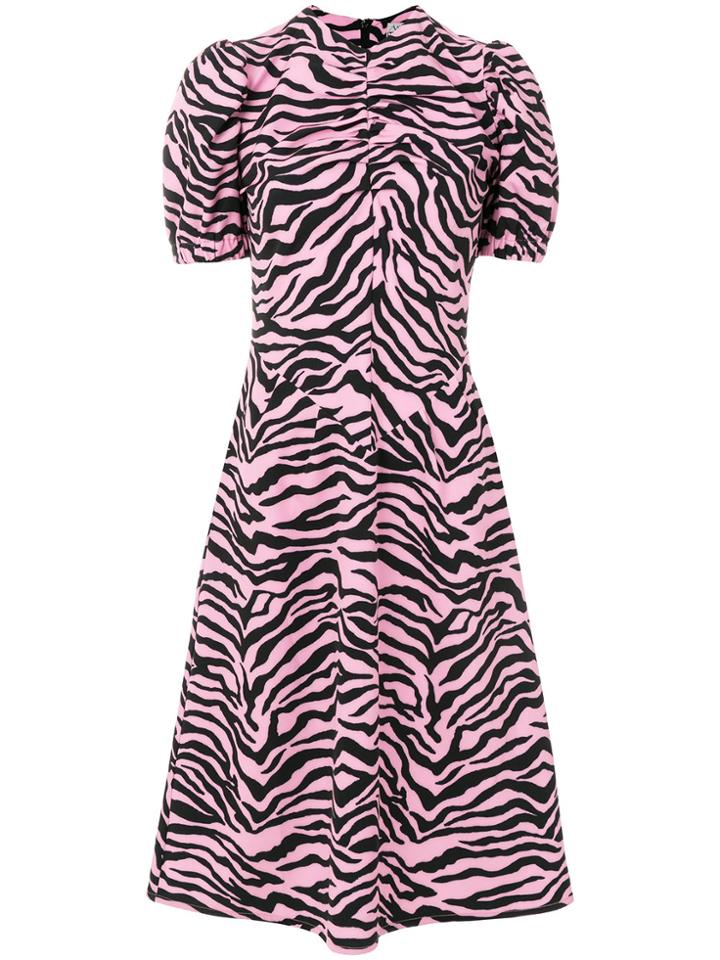 Ashley Williams Zebra Printed Flared Dress - Pink & Purple