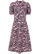 Ashley Williams Zebra Printed Flared Dress - Pink & Purple