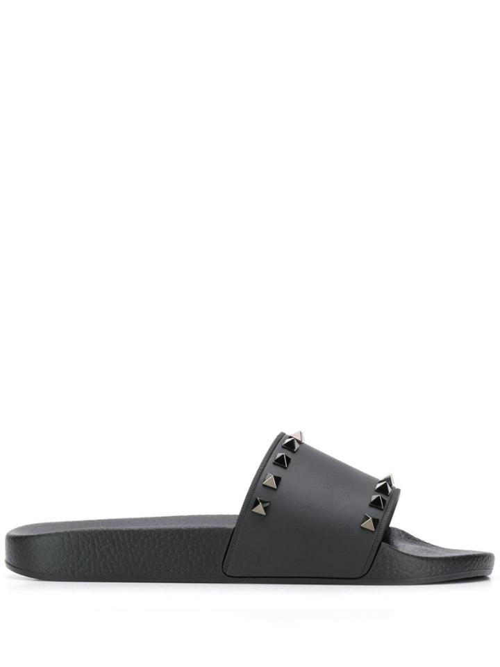 Valentino Rockstud Slides - Black