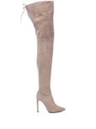 L'autre Chose Textured Thigh Length Boots - Brown