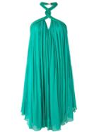 Jay Ahr Rope Detail Halterneck Dress, Women's, Size: 36, Green, Silk/nylon