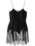 Mcq Alexander Mcqueen Lace Hem Slip Top, Women's, Size: 42, Black, Silk/polyamide
